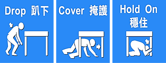 地震室內掩護三步驟圖片